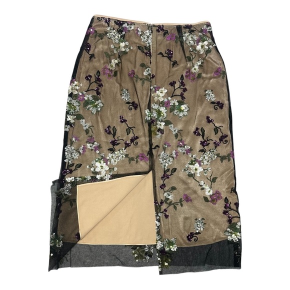 Vince Begonia Sequined Overlay Midi Skirt. Sz: 8 - Picture 5 of 9
